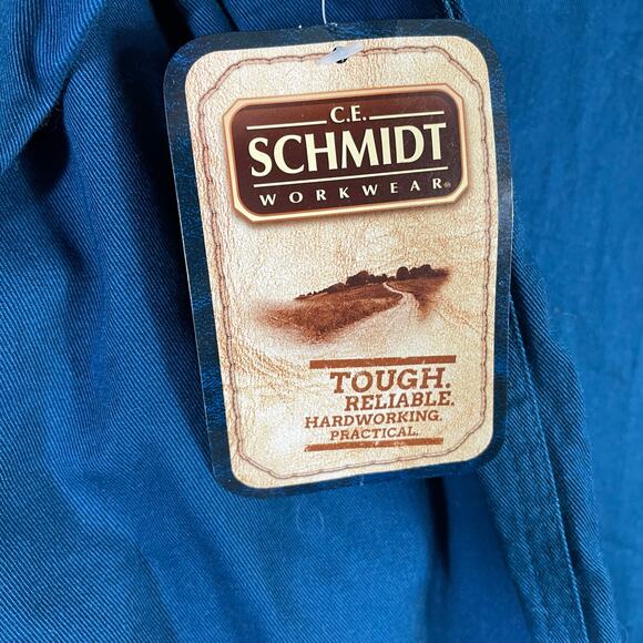 C.E. Schmidt Workwear Blue Button-Up Shirt XL 100% Cotton Long Sleeve Heavy Duty - Picture 4 of 8